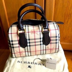 Burberry Haymarket check small bowling bag